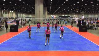 Mobile Storm 16 National Red defeats Dawgs Volleyball 17 Black, 2-0